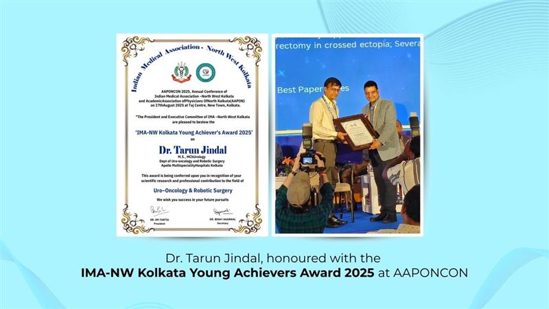 Dr. Tarun Jindal Honoured with IMA-NW Kolkata Young Achiever’s Award 2025